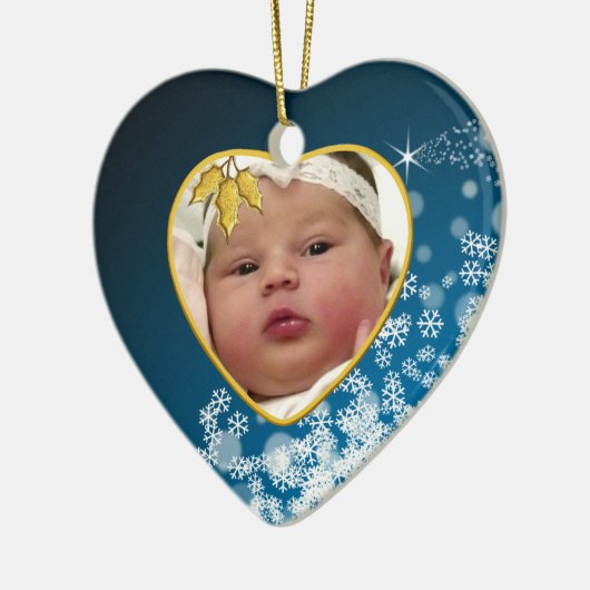 Baby's Foto Keepasjeskerstversiering Keramisch Ornament (Links)