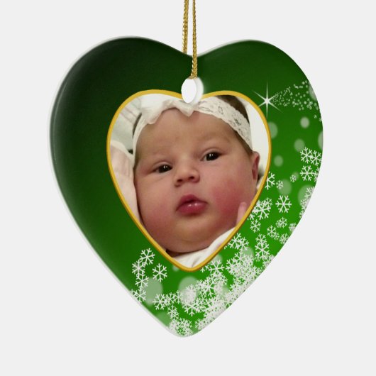 Baby's Foto Keepasjeskerstversiering Keramisch Ornament (Rechts)