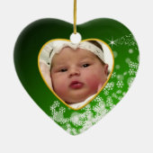 Baby's Foto Keepasjeskerstversiering Keramisch Ornament (Achterkant)