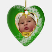 Baby's Foto Keepasjeskerstversiering Keramisch Ornament (Rechts)