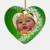Baby's Foto Keepasjeskerstversiering Keramisch Ornament (Voorkant)