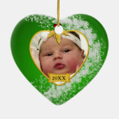 Baby's Foto Keepasjeskerstversiering Keramisch Ornament (Achterkant)