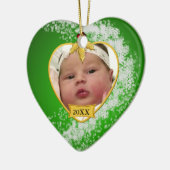 Baby's Foto Keepasjeskerstversiering Keramisch Ornament (Links)