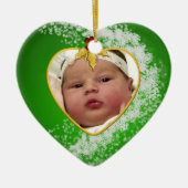 Baby's Foto Keepasjeskerstversiering Keramisch Ornament (Voorkant)