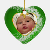 Baby's Foto Keepasjeskerstversiering Keramisch Ornament (Achterkant)