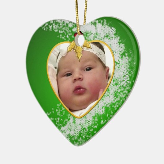 Baby's Foto Keepasjeskerstversiering Keramisch Ornament (Links)