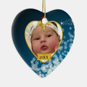 Baby's Foto Keepasjeskerstversiering Keramisch Ornament (Rechts)