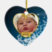Baby's Foto Keepasjeskerstversiering Keramisch Ornament (Voorkant)