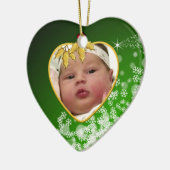 Baby's Foto Keepasjeskerstversiering Keramisch Ornament (Links)