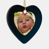Baby's Foto Keepasjeskerstversiering Keramisch Ornament (Rechts)