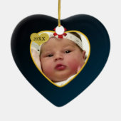 Baby's Foto Keepasjeskerstversiering Keramisch Ornament (Achterkant)