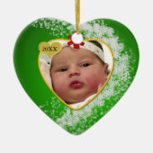 Baby's Foto Keepasjeskerstversiering Keramisch Ornament (Voorkant)