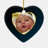 Baby's Foto Keepasjeskerstversiering Keramisch Ornament (Achterkant)