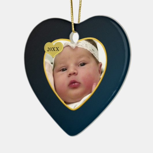 Baby's Foto Keepasjeskerstversiering Keramisch Ornament (Links)