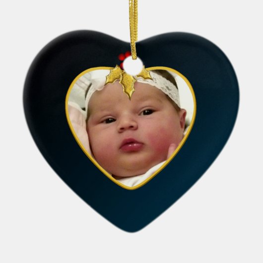 Baby's Foto Keepasjeskerstversiering Keramisch Ornament (Voorkant)