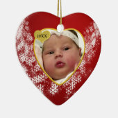 Baby's Foto Keepasjeskerstversiering Keramisch Ornament (Rechts)