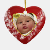 Baby's Foto Keepasjeskerstversiering Keramisch Ornament (Voorkant)