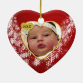 Baby's Foto Keepasjeskerstversiering Keramisch Ornament (Achterkant)