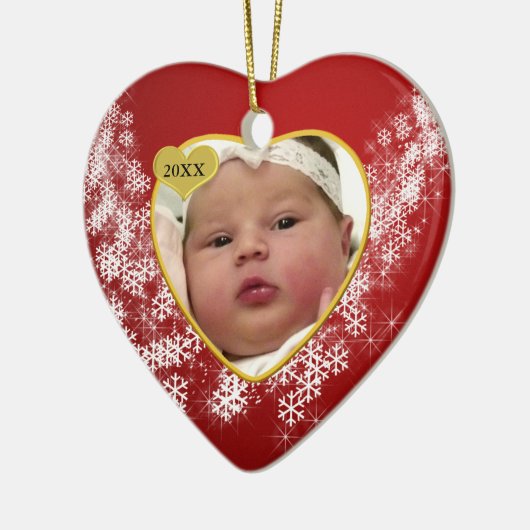 Baby's Foto Keepasjeskerstversiering Keramisch Ornament (Links)