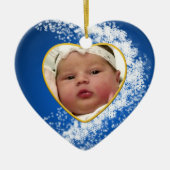 Baby's Foto Keepasjeskerstversiering Keramisch Ornament (Voorkant)