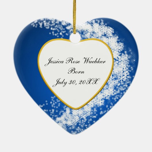 Baby's Foto Keepasjeskerstversiering Keramisch Ornament (Achterkant)