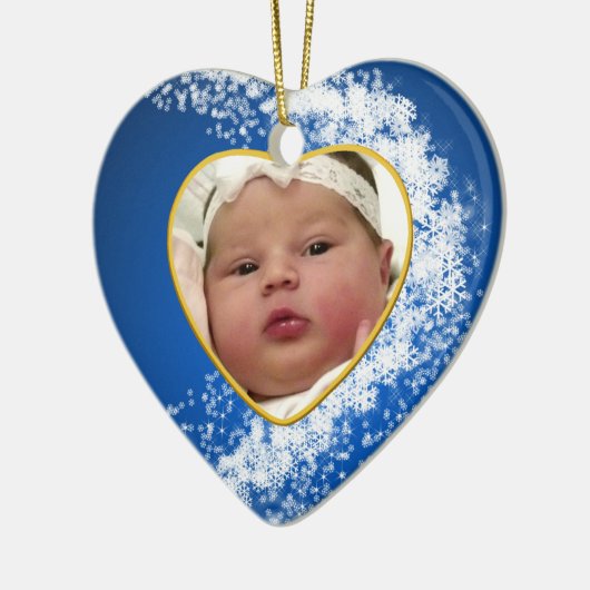 Baby's Foto Keepasjeskerstversiering Keramisch Ornament (Links)