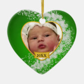 Baby's Foto Keepasjeskerstversiering Keramisch Ornament (Voorkant)