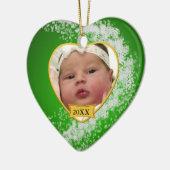 Baby's Foto Keepasjeskerstversiering Keramisch Ornament (Links)