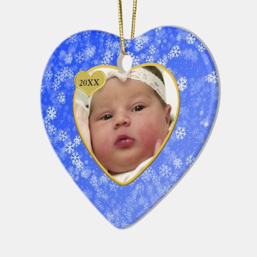 Baby's Foto Keepasjeskerstversiering Keramisch Ornament (Links)