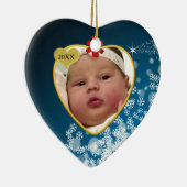 Baby's Foto Keepasjeskerstversiering Keramisch Ornament (Rechts)