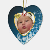 Baby's Foto Keepasjeskerstversiering Keramisch Ornament (Links)
