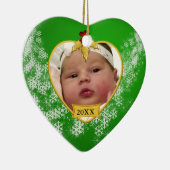 Baby's Foto Keepasjeskerstversiering Keramisch Ornament (Rechts)