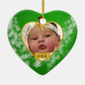 Baby's Foto Keepasjeskerstversiering Keramisch Ornament (Voorkant)