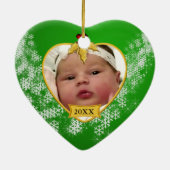 Baby's Foto Keepasjeskerstversiering Keramisch Ornament (Achterkant)