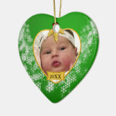 Baby's Foto Keepasjeskerstversiering Keramisch Ornament (Links)