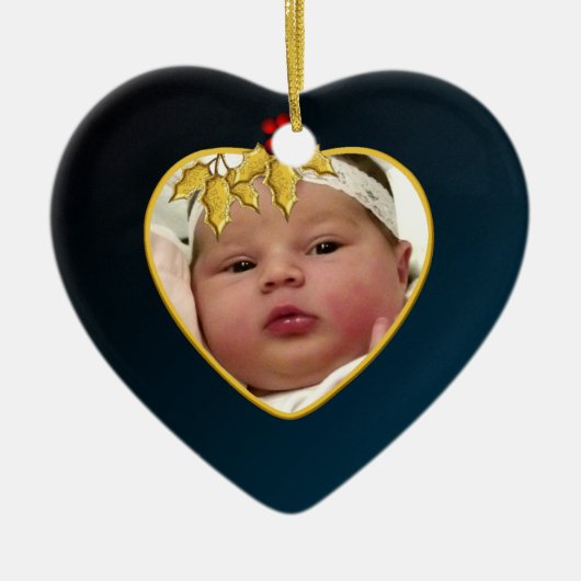 Baby's Foto Keepasjeskerstversiering Keramisch Ornament (Voorkant)