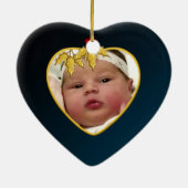 Baby's Foto Keepasjeskerstversiering Keramisch Ornament (Achterkant)
