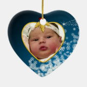 Baby's Foto Keepasjeskerstversiering Keramisch Ornament (Achterkant)