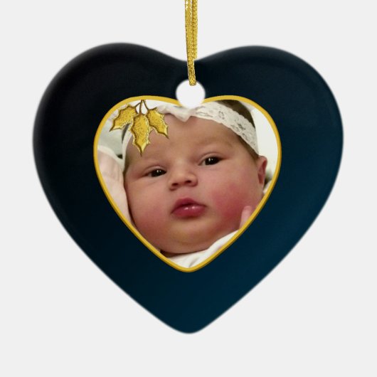Baby's Foto Keepasjeskerstversiering Keramisch Ornament (Voorkant)