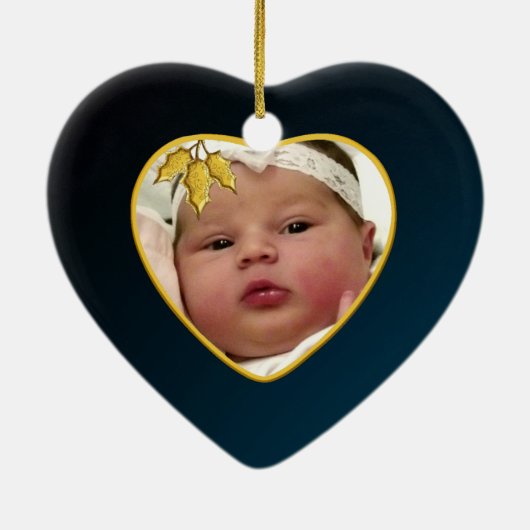 Baby's Foto Keepasjeskerstversiering Keramisch Ornament (Achterkant)