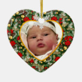 Baby's Foto Keepasjeskerstversiering Keramisch Ornament (Voorkant)