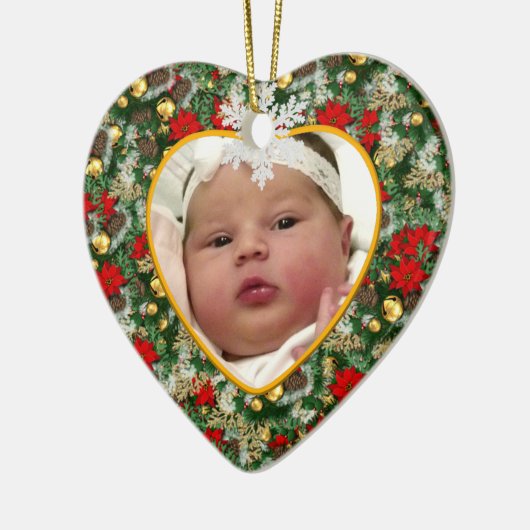 Baby's Foto Keepasjeskerstversiering Keramisch Ornament (Links)