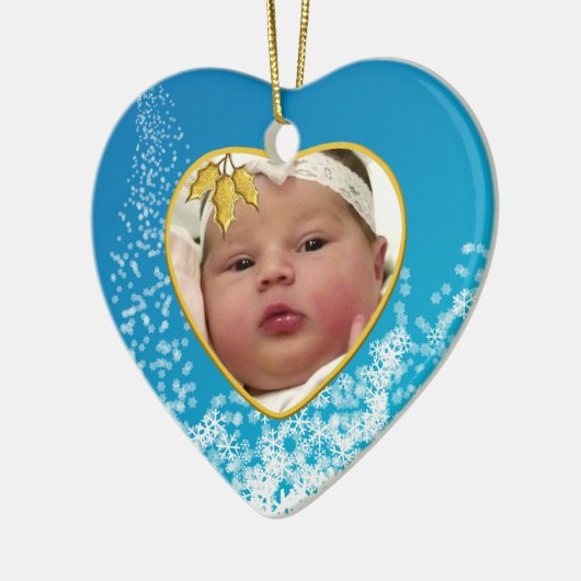 Baby's Foto Keepasjeskerstversiering Keramisch Ornament (Links)