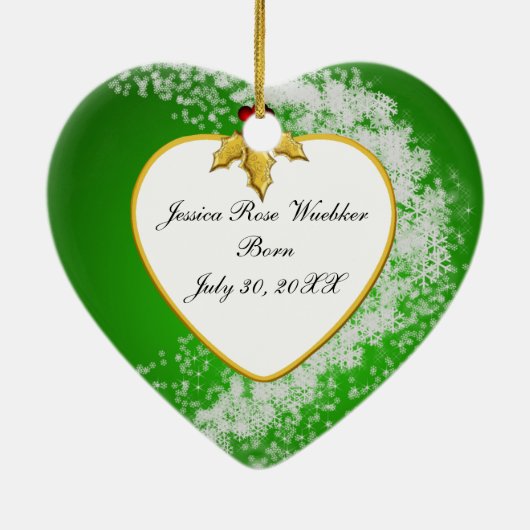 Baby's Foto Keepasjeskerstversiering Keramisch Ornament (Achterkant)