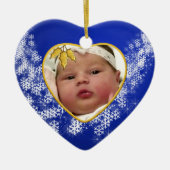 Baby's Foto Keepasjeskerstversiering Keramisch Ornament (Voorkant)