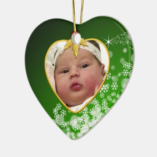 Baby's Foto Keepasjeskerstversiering Keramisch Ornament (Links)
