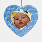 Baby's Foto Keepasjeskerstversiering Keramisch Ornament (Voorkant)