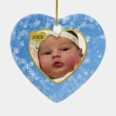 Baby's Foto Keepasjeskerstversiering Keramisch Ornament (Achterkant)