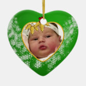 Baby's Foto Keepasjeskerstversiering Keramisch Ornament (Voorkant)