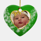 Baby's Foto Keepasjeskerstversiering Keramisch Ornament (Achterkant)